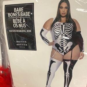 Forplay bare bones babe Halloween Costume - Black and White